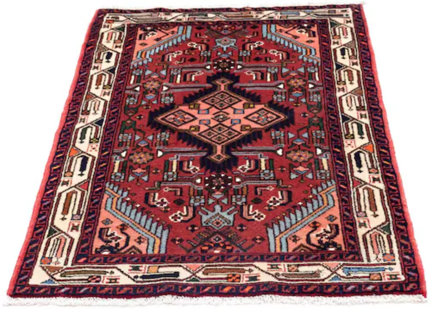morgenland Wollteppich »Hamadan Medaillon Rosso chiaro 125 x 80 cm«, rechte günstig online kaufen