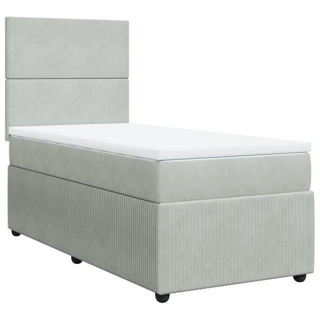 vidaXL Bett Boxspringbett mit Matratze Hellgrau 90x190 cm Samt günstig online kaufen