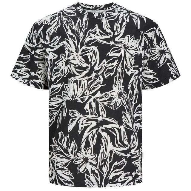 Jack & Jones Rundhalsshirt Große Größen T-Shirt JORLAFAYETTE floral schwarz günstig online kaufen