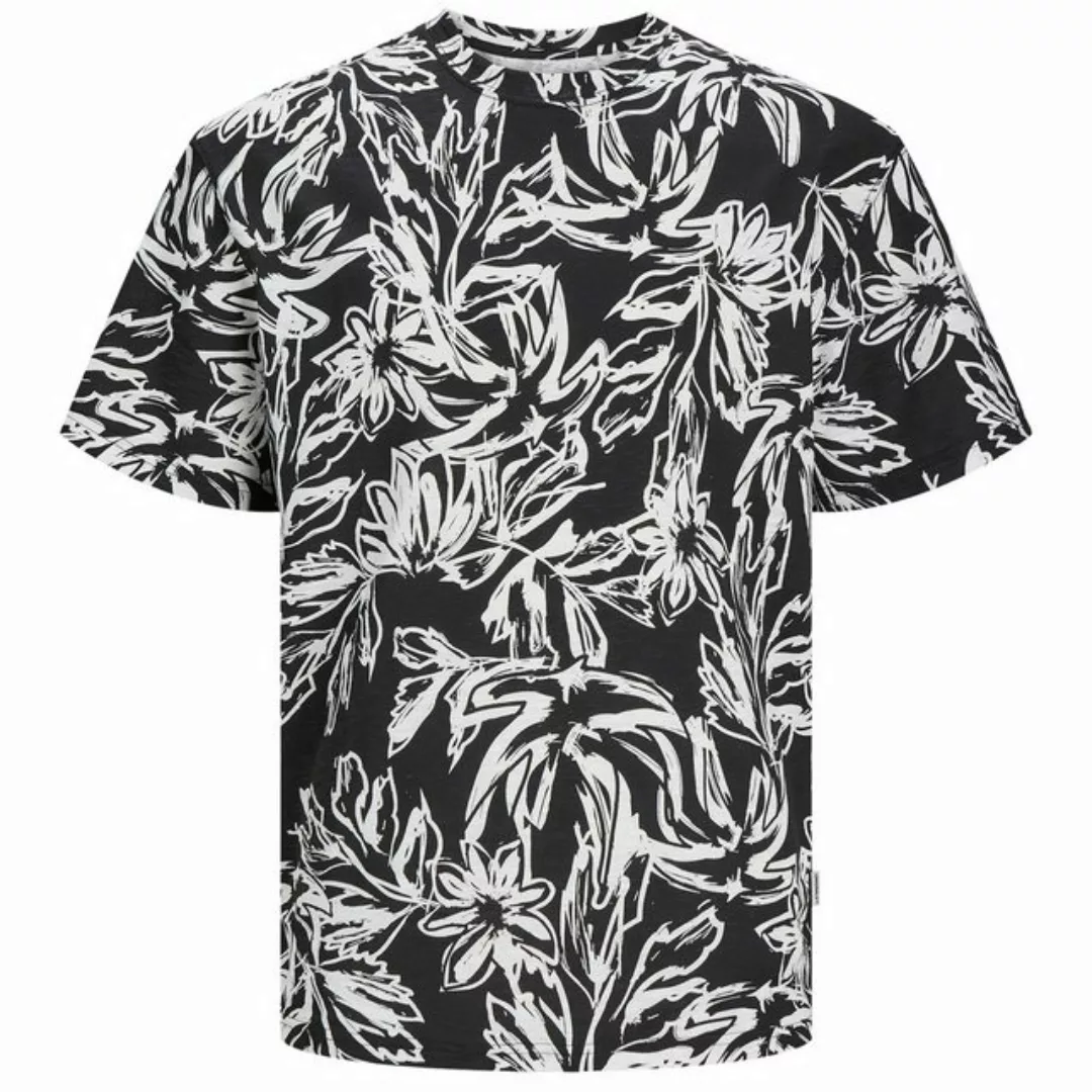 Jack & Jones Rundhalsshirt Große Größen T-Shirt JORLAFAYETTE floral schwarz günstig online kaufen