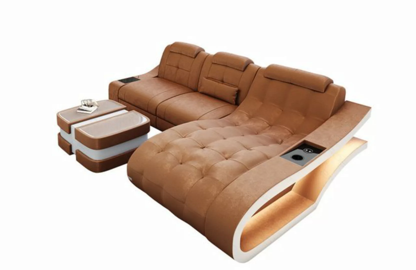 Sofa Dreams Ecksofa Stoff Sofa Polster Couch Elegante S - L Form Samt Stoff günstig online kaufen