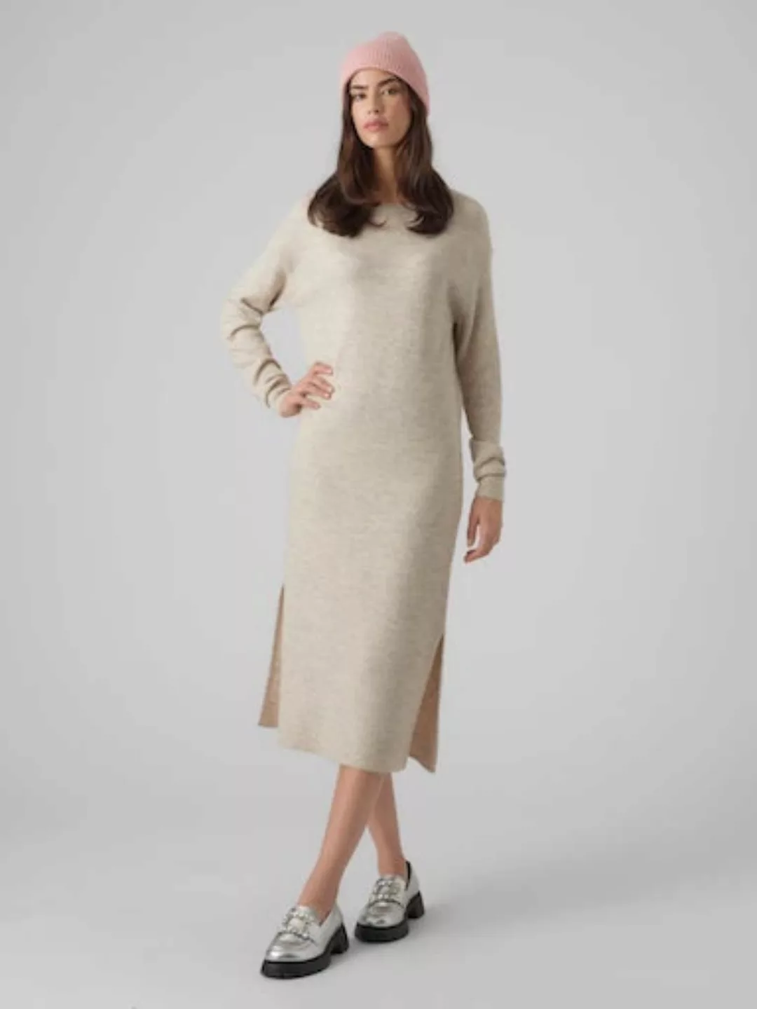 Vero Moda Strickkleid "VMLEFILE LS BOATNECK CALF DRESS NOOS" günstig online kaufen