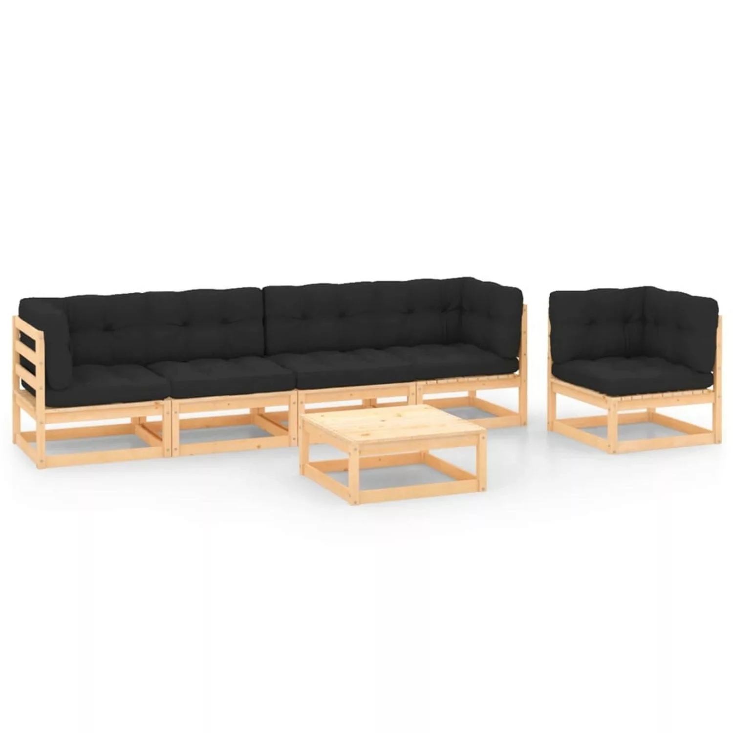 6-tlg. Garten-lounge-set Mit Kissen Massivholz Kiefer günstig online kaufen