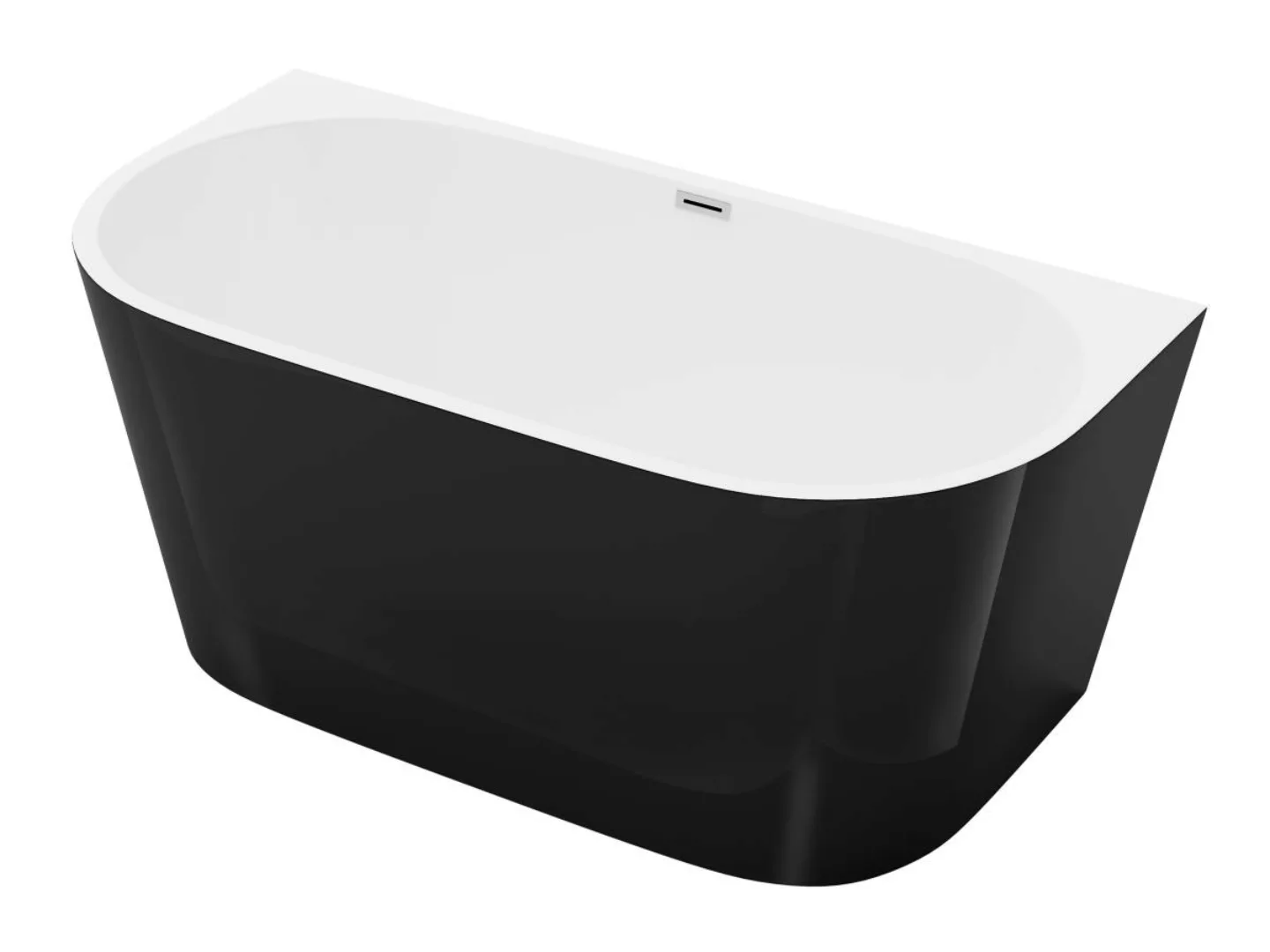 Freistehende Badewanne - 200L - 150 x 75 x 58 cm -  Acryl - Schwarz matt - günstig online kaufen