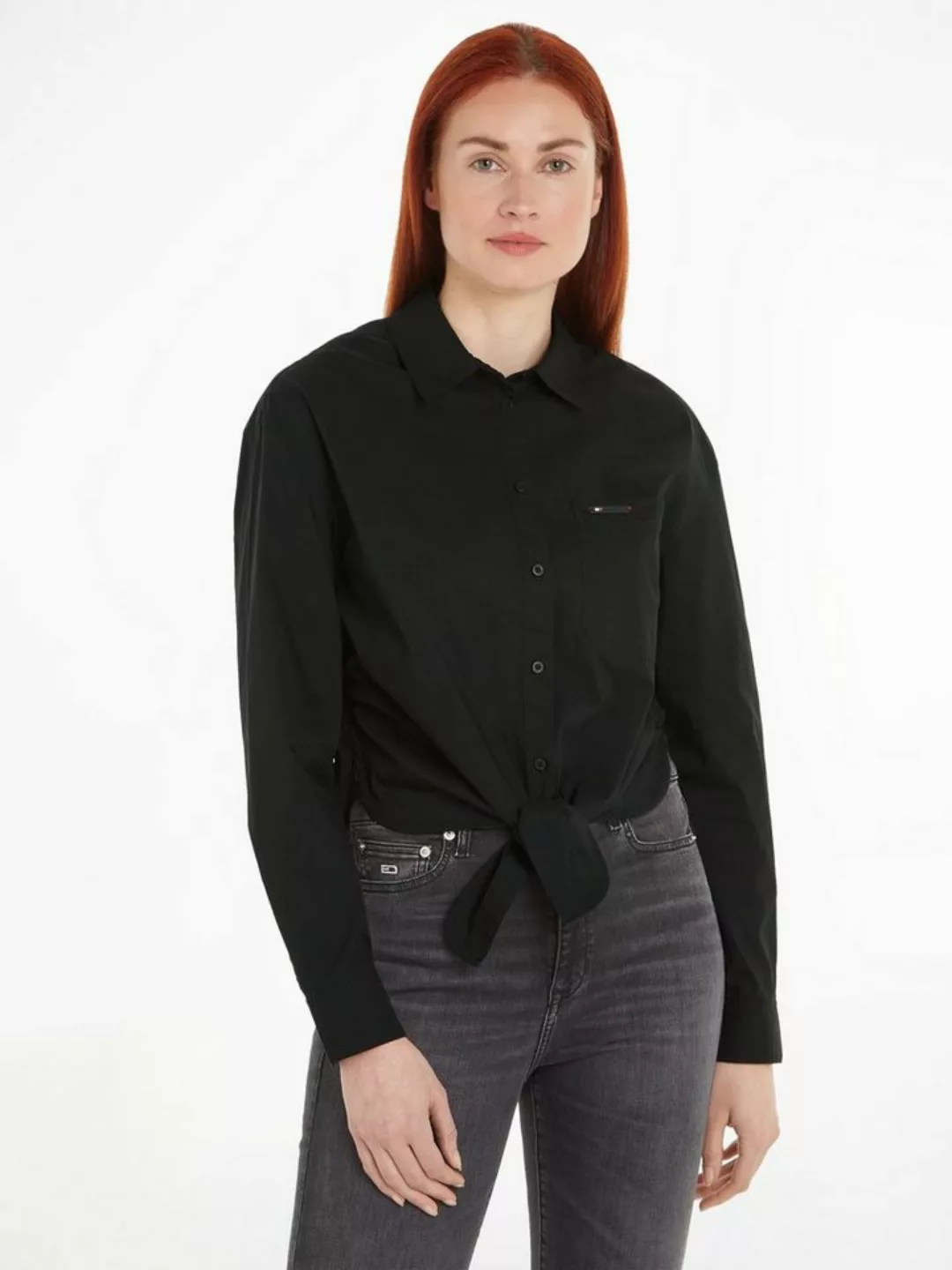 Tommy Jeans Blusentop TJW FRONT TIE SHIRT mit Bindeband günstig online kaufen