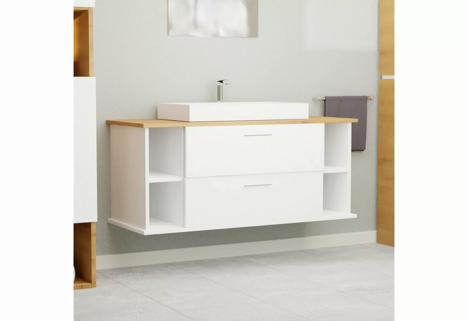 GARLIVO Waschbeckenunterschrank GLA-120 mit Schubladen, Badezimmer Waschtis günstig online kaufen