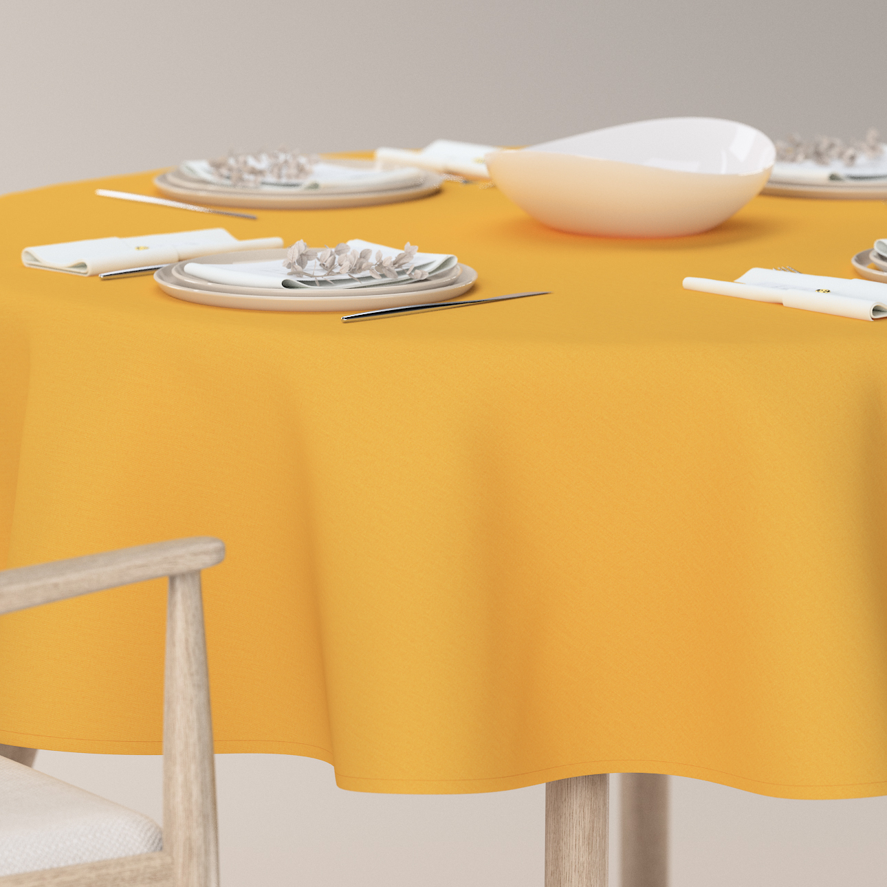 Runde Tischdecke, gelb, Loneta (133-40) günstig online kaufen