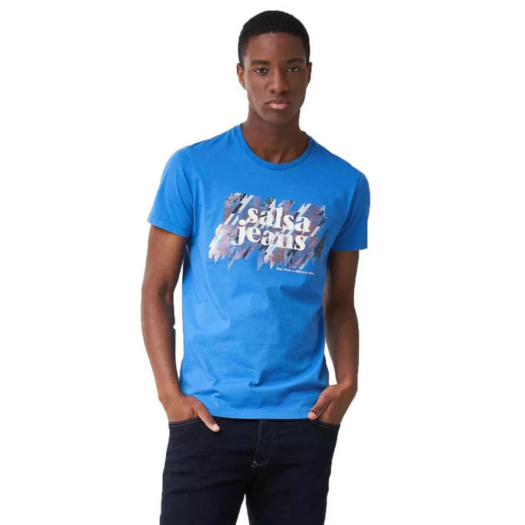 Salsa Jeans Kurzarm-t-shirt Mit Print-branding S Blue günstig online kaufen