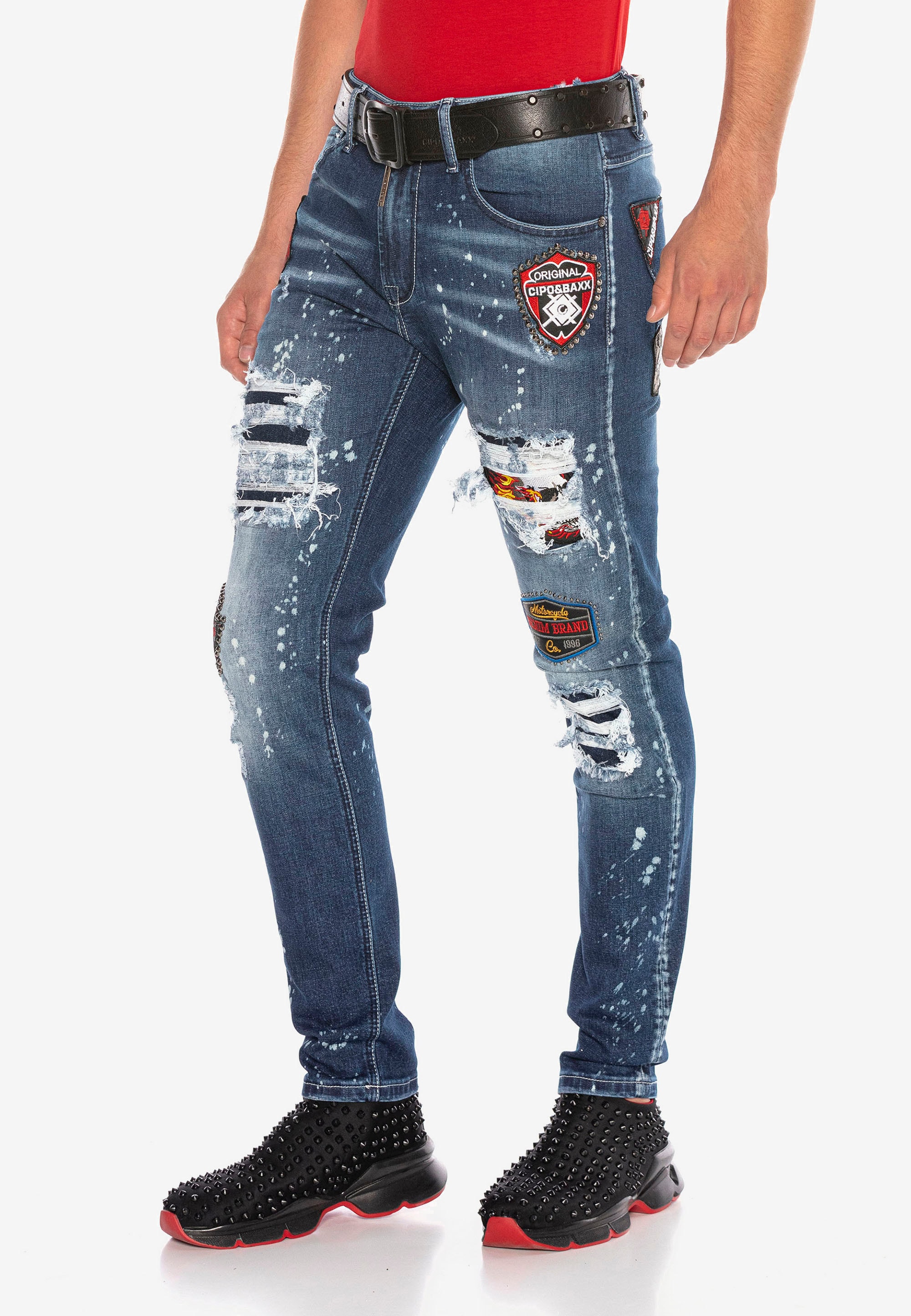 Cipo & Baxx Bequeme Jeans, im angesagten Patchwork-Style günstig online kaufen