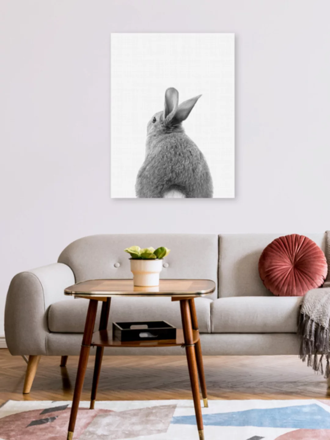 Poster / Leinwandbild - Rabbit Tail (Black And White) günstig online kaufen