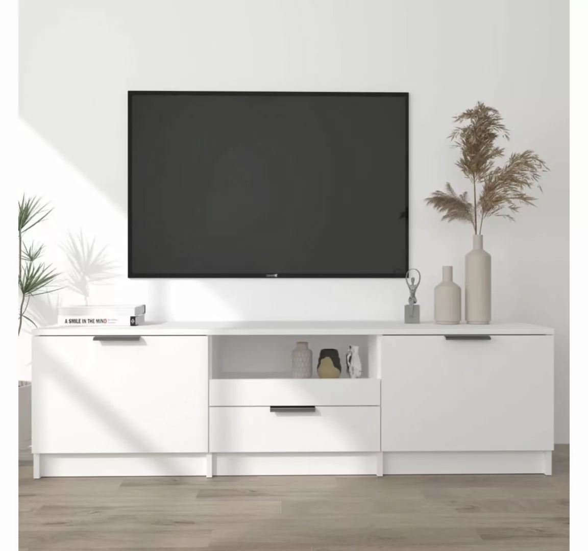 furnicato TV-Schrank Weiß 140x35x40 cm Holzwerkstoff günstig online kaufen