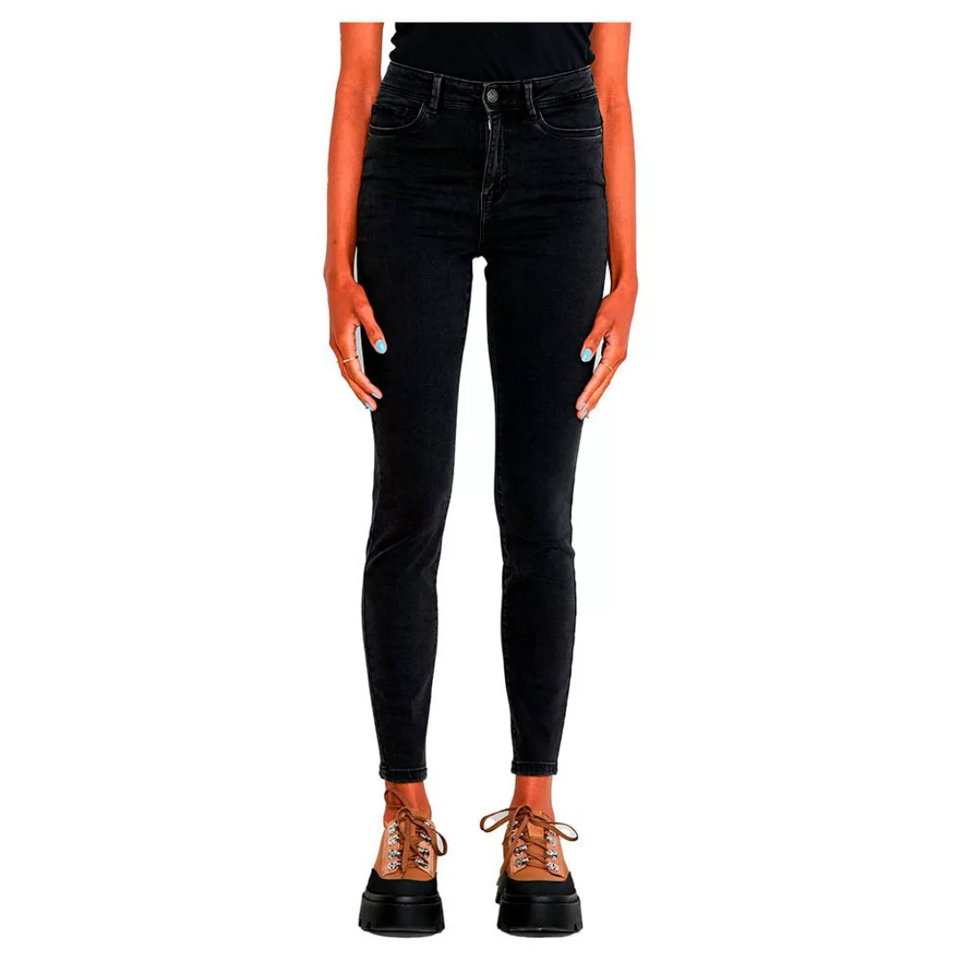Noisy May Damen Jeans NMAGNES HW ANK JEANS VI125BW Skinny Fit Schwarz - Bla günstig online kaufen