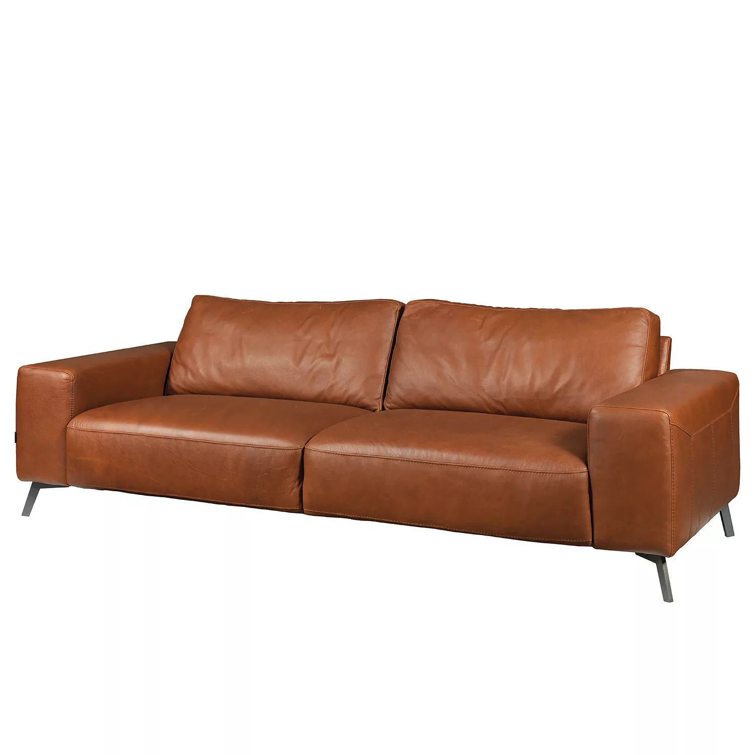 home24 ars manufacti Sofa Volx 3-Sitzer Cognac Anilinleder 242x79x94 cm (Bx günstig online kaufen
