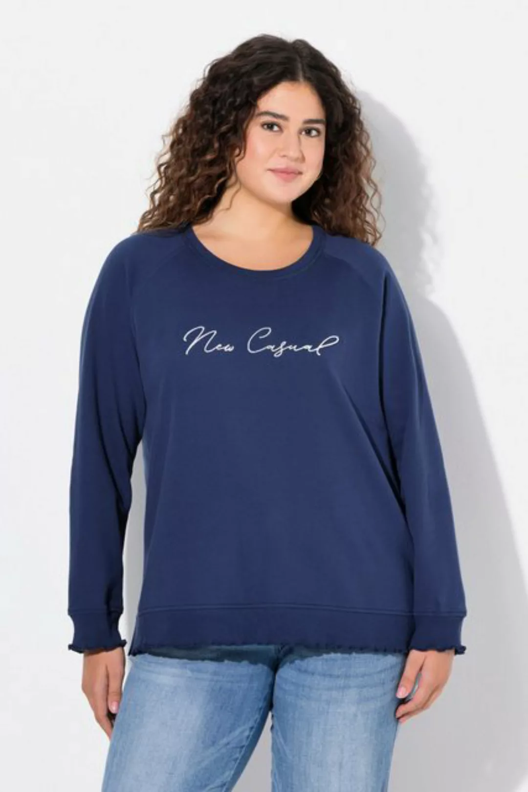 Ulla Popken Sweatshirt Sweatshirt New Casual Rundhals Langarm günstig online kaufen