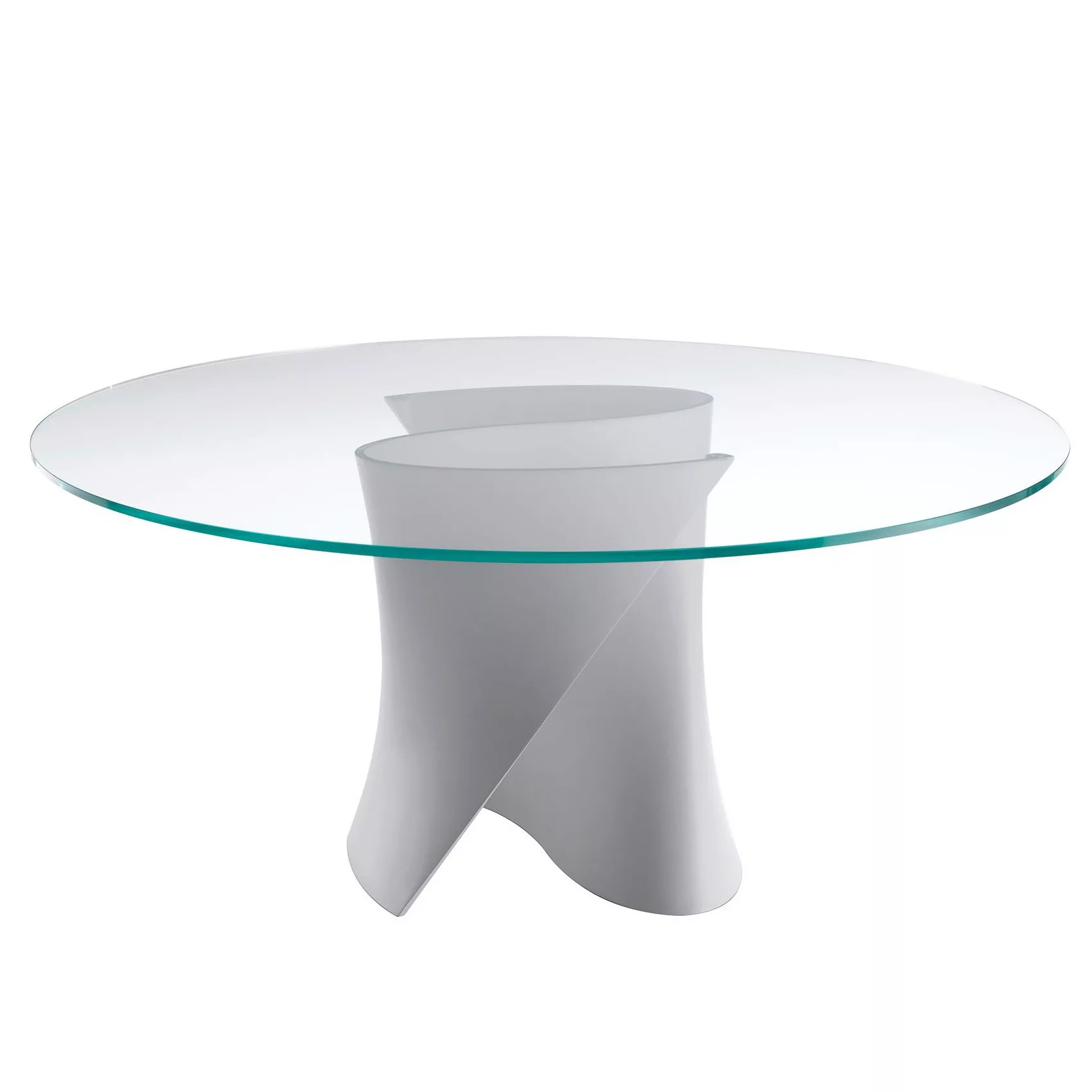 MDF Italia - S Table Esstisch Gestell weiß Ø175cm - transparent/weiß/Tischp günstig online kaufen
