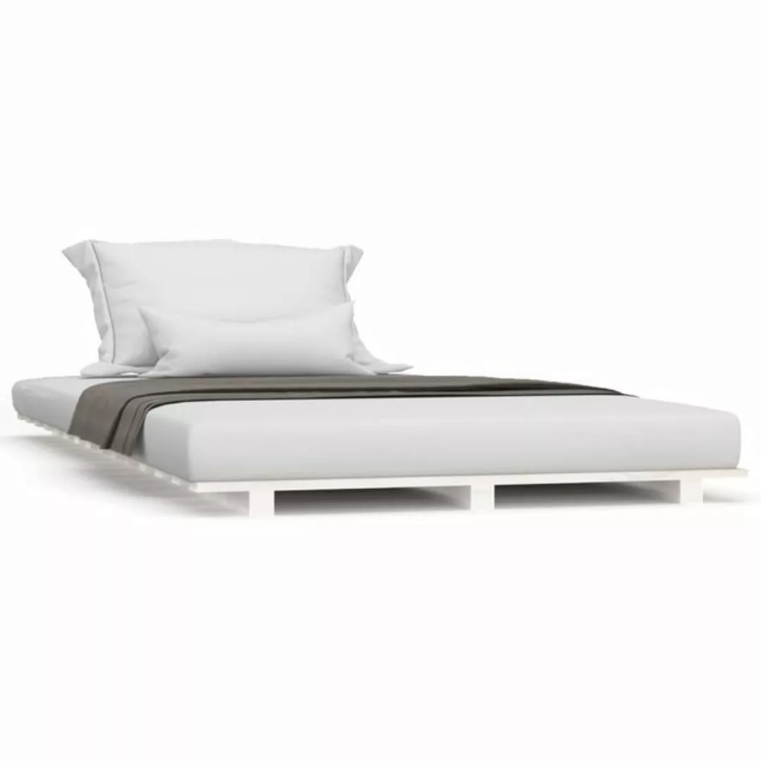 furnicato Bett Massivholzbett Weiß 90x200 cm Kiefer günstig online kaufen
