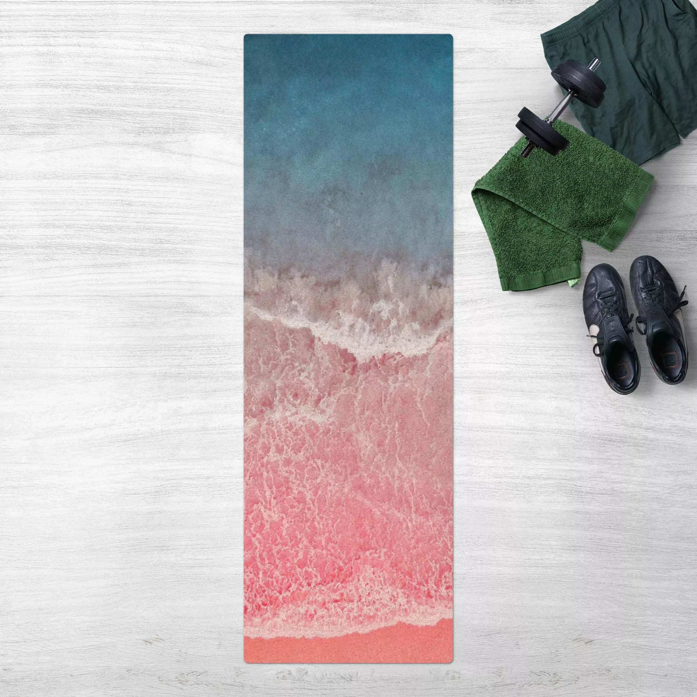Kork-Teppich Ozean in Pink günstig online kaufen