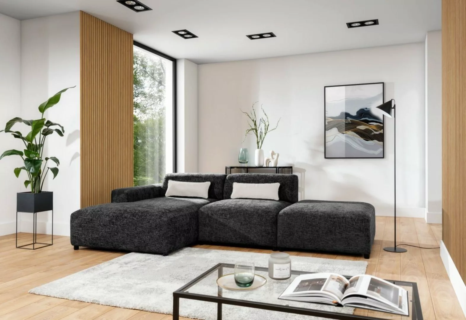 Luxusbetten24 Sofa Designer Sofa Napoli, inkl. Beistellhocker günstig online kaufen