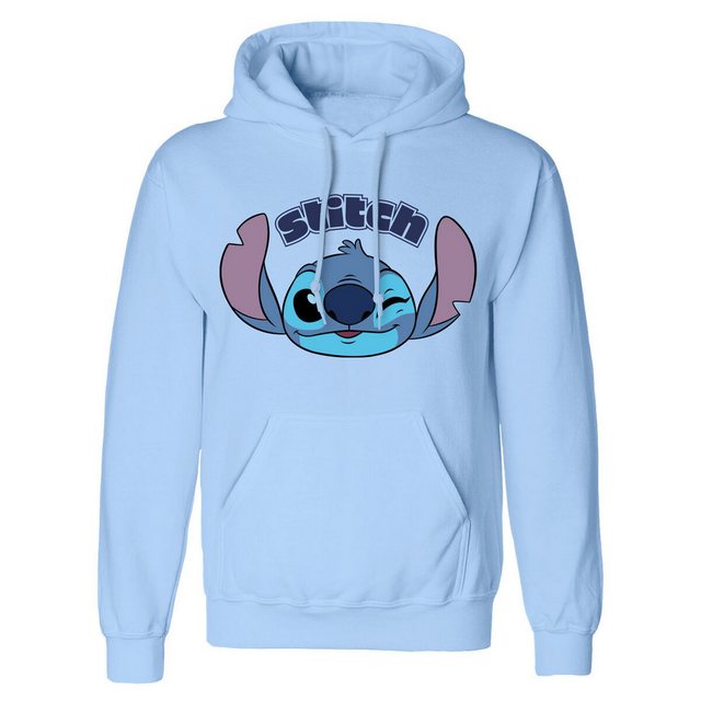 Stitch Sweater Unisex Sweater mit Kapuze Stitch Cute Face Blau günstig online kaufen