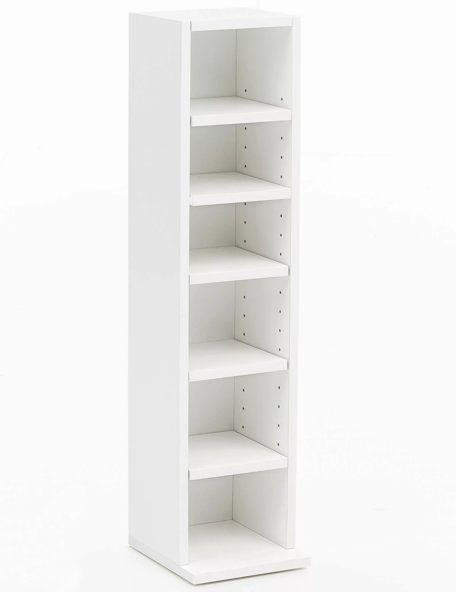 Design Bücherregal Weiß 21x91x25,5 cm mit 6 Fächern | Standregal Holz Regal günstig online kaufen
