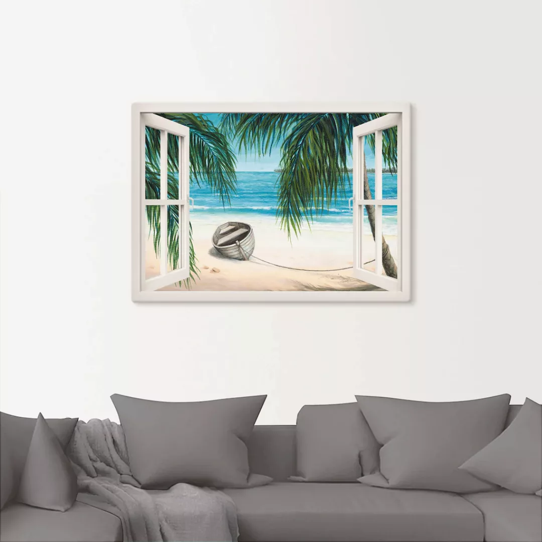 Artland Wandbild "Fensterblick - Karibik", Fensterblick, (1 St.) günstig online kaufen