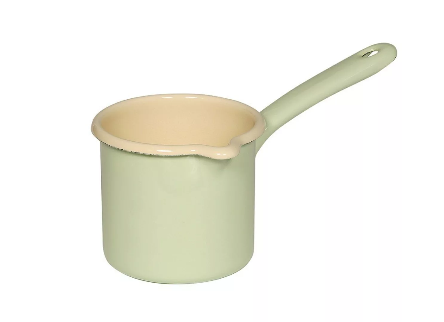 Riess Classic Pastell Schnabeltopf mit Stiel 10 cm / 0,7 L nilgrün - Emaill günstig online kaufen