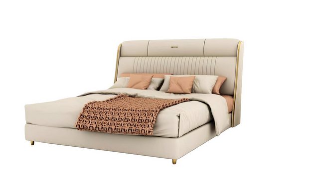 Xlmoebel Bett Stilvolles Doppelbett aus Textil in Beige für elegante Schlaf günstig online kaufen