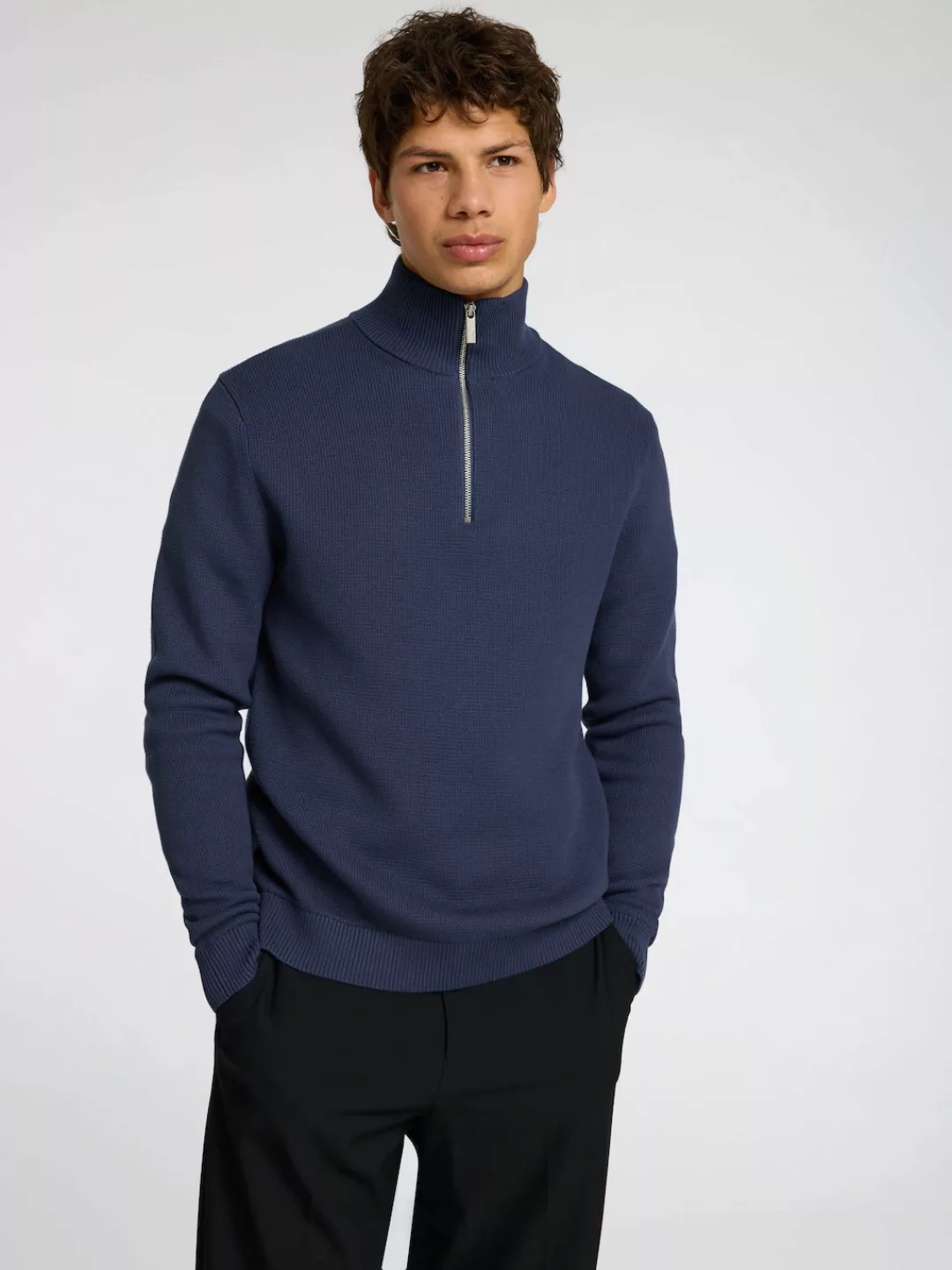 SELECTED HOMME Troyer "SLHDANE LS KNIT STRUCTURE HALF ZIP NOOS" günstig online kaufen