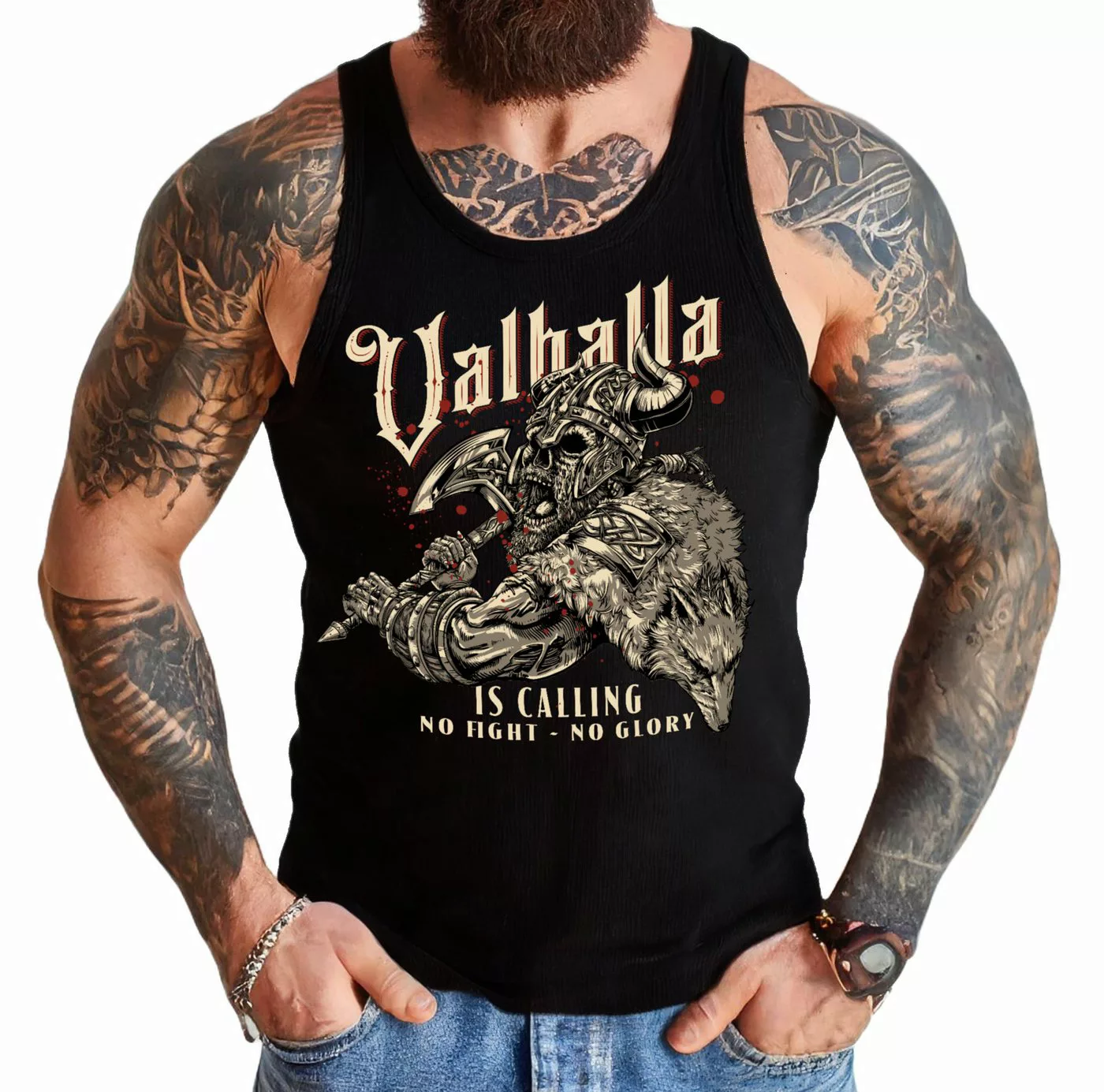 LOBO NEGRO® Tanktop für Wikinger Nordmann Keltic Fans: Valhalla is Calling günstig online kaufen