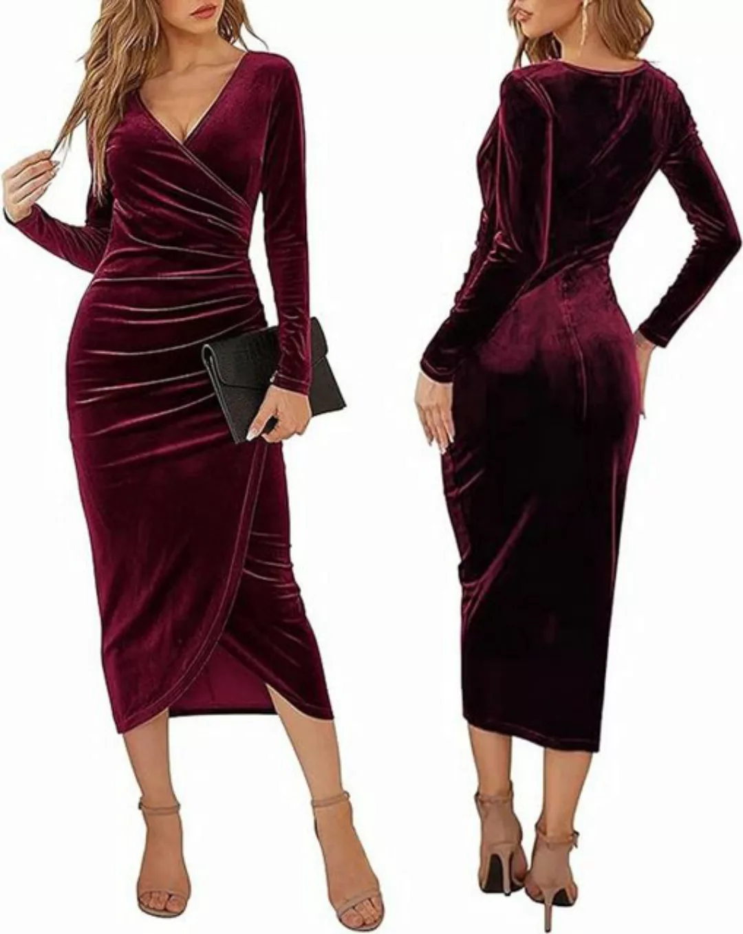 FIDDY Abendkleid Langes Abendkleid für Damen-Partykleider- Herbst- und Wint günstig online kaufen