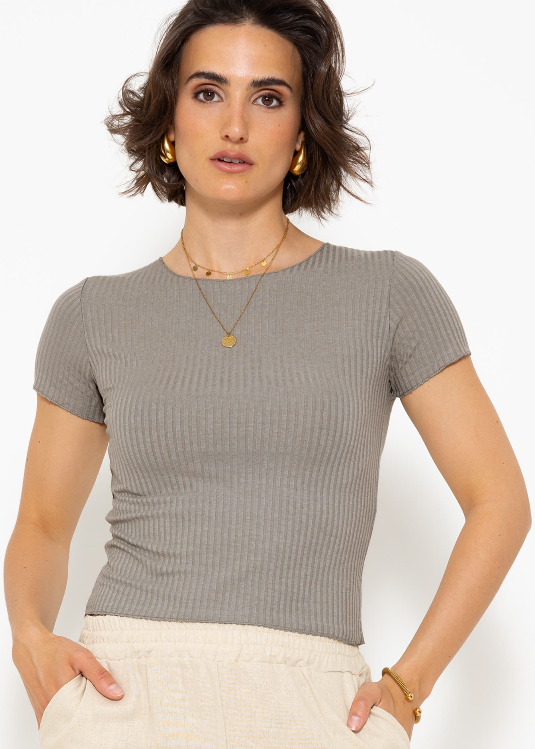 SASSYCLASSY Kurzarmshirt Geripptes T-Shirt Damen mit günstig online kaufen