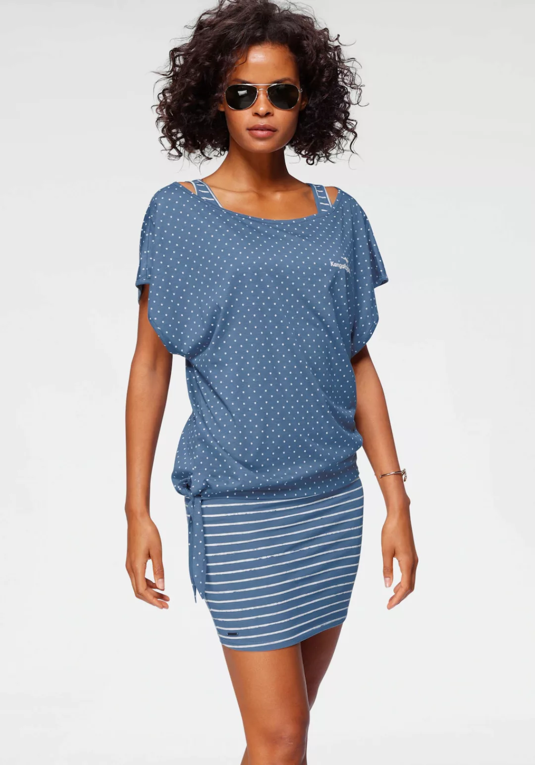KangaROOS Jerseykleid, (2 tlg.), im Set mit oversize Shirt zum Knoten günstig online kaufen
