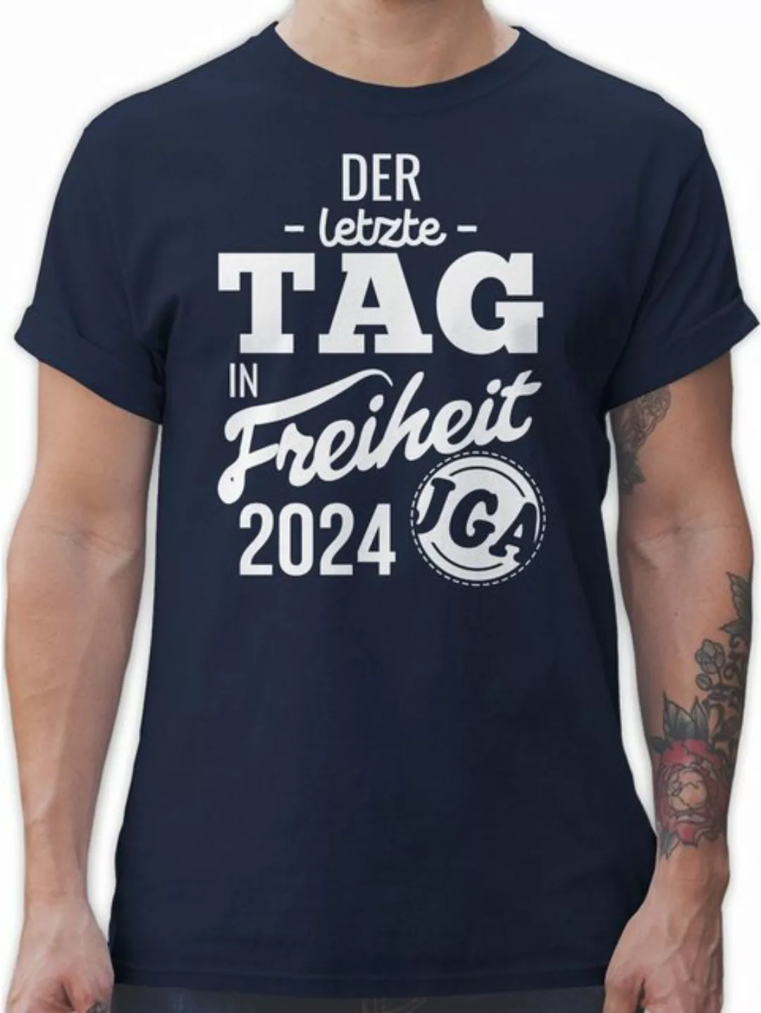 Shirtracer T-Shirt Der letzte Tag in Freiheit JGA Männer günstig online kaufen