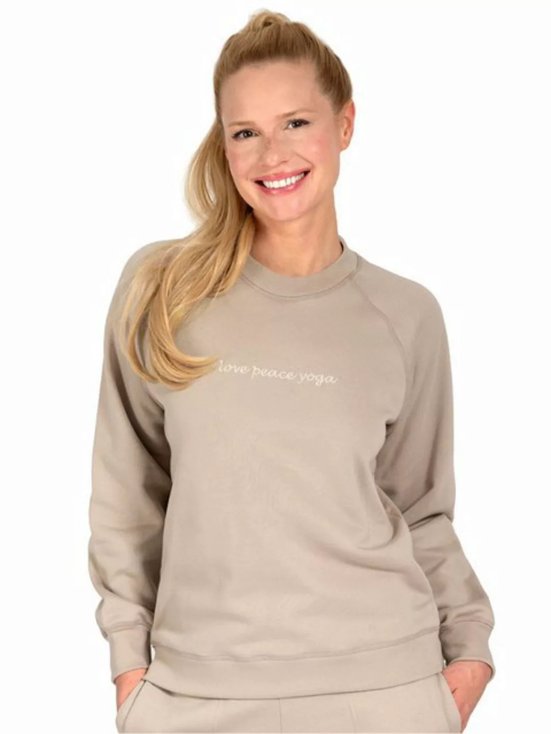 Magadi Yoga & Relax Shirt Bella aus Sweat-Stoff mit Love Peace Yoga günstig online kaufen