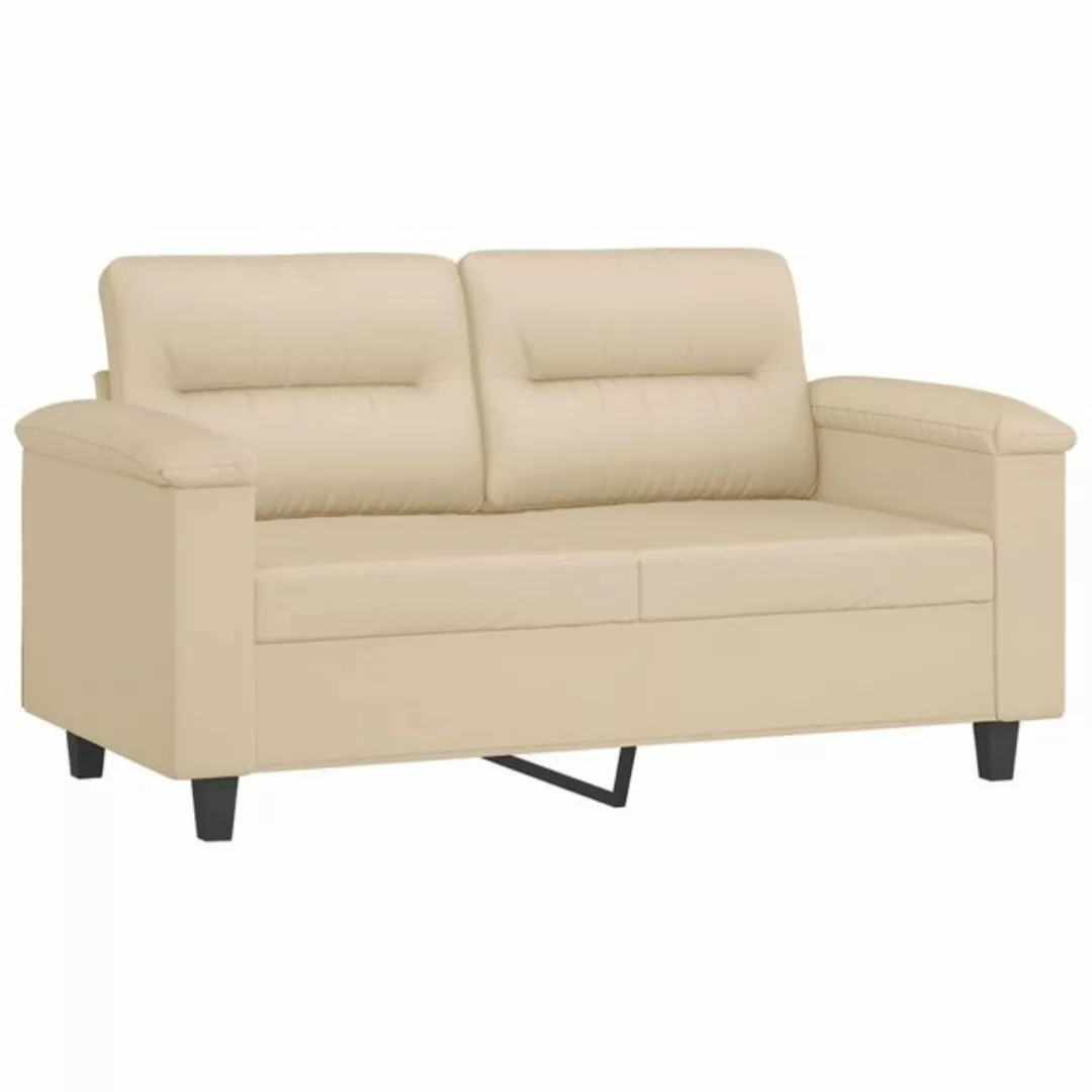 vidaXL Sofa, 2-Sitzer-Sofa Creme 120 cm Mikrofasergewebe günstig online kaufen