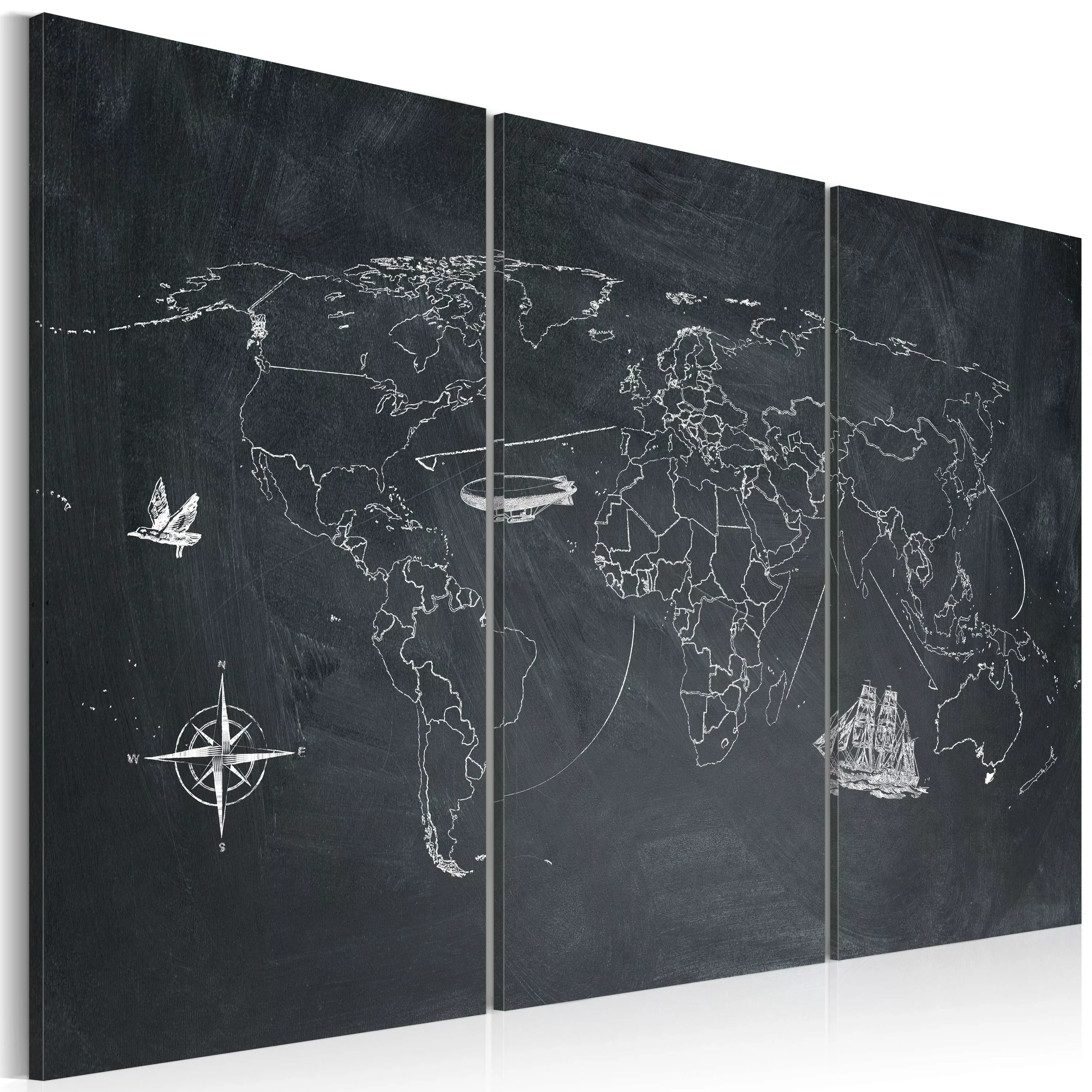 Wandbild - Reise Um Die Welt - Triptychon günstig online kaufen