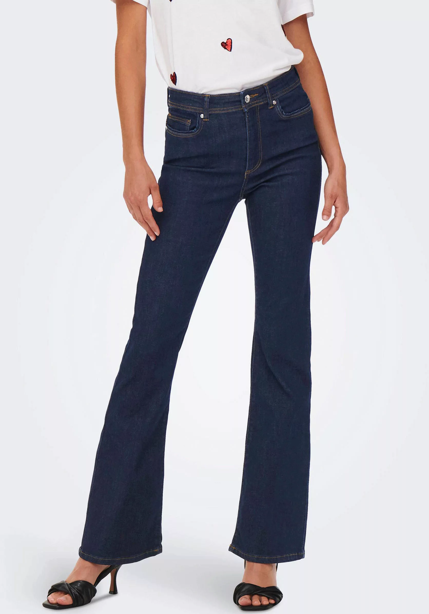 ONLY Bootcut-Jeans "ONLWAUW LIFE HW FLARED RINSE DNM" günstig online kaufen