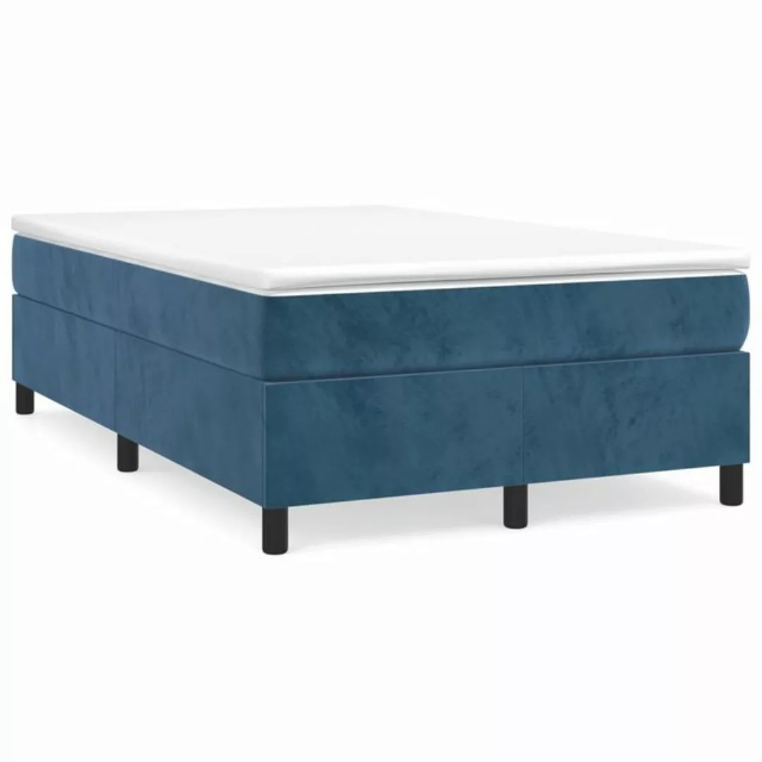 vidaXL Bett Boxspringbett mit Matratze Dunkelblau 120x190 cm Samt günstig online kaufen