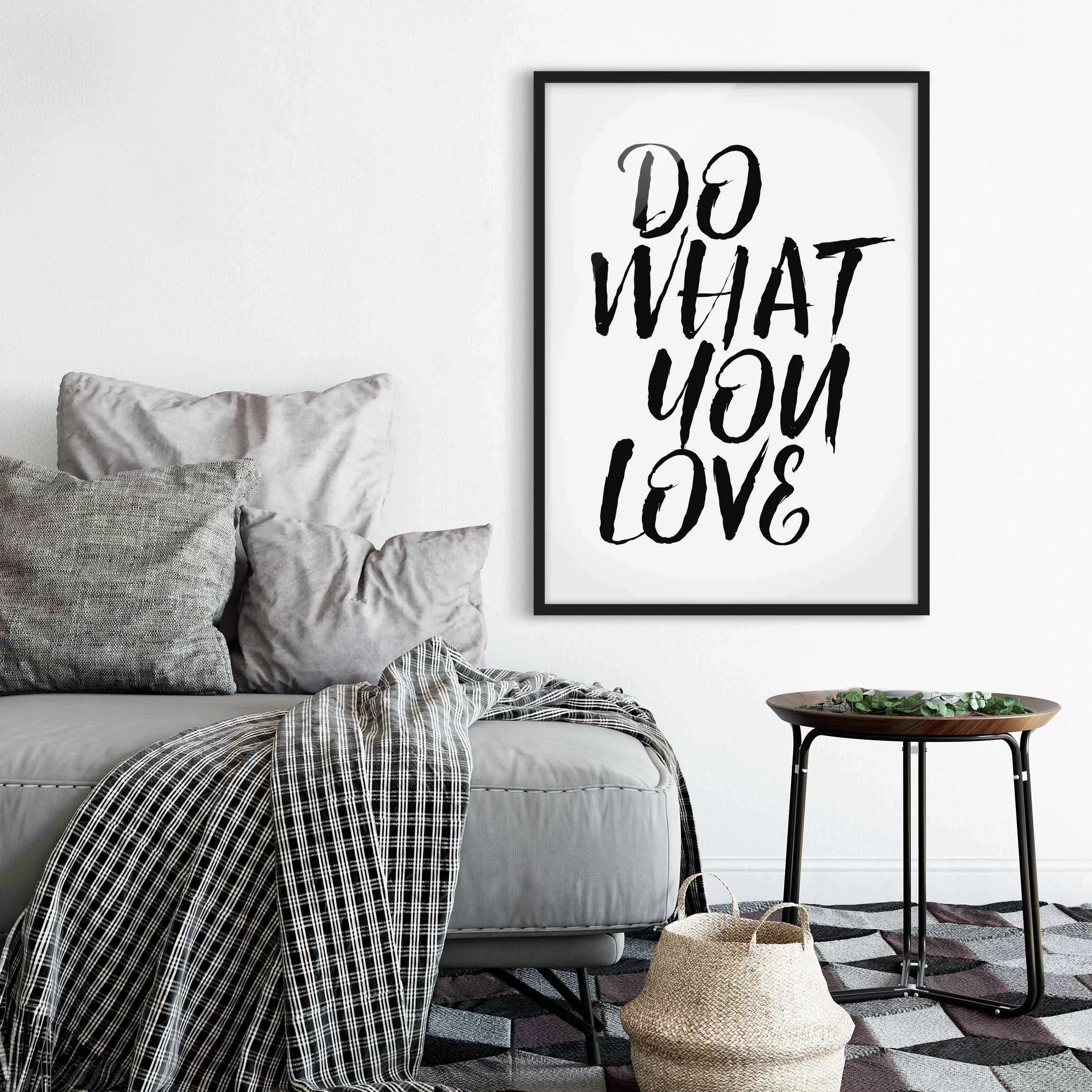 Bild mit Rahmen Spruch - Hochformat Do what you love günstig online kaufen