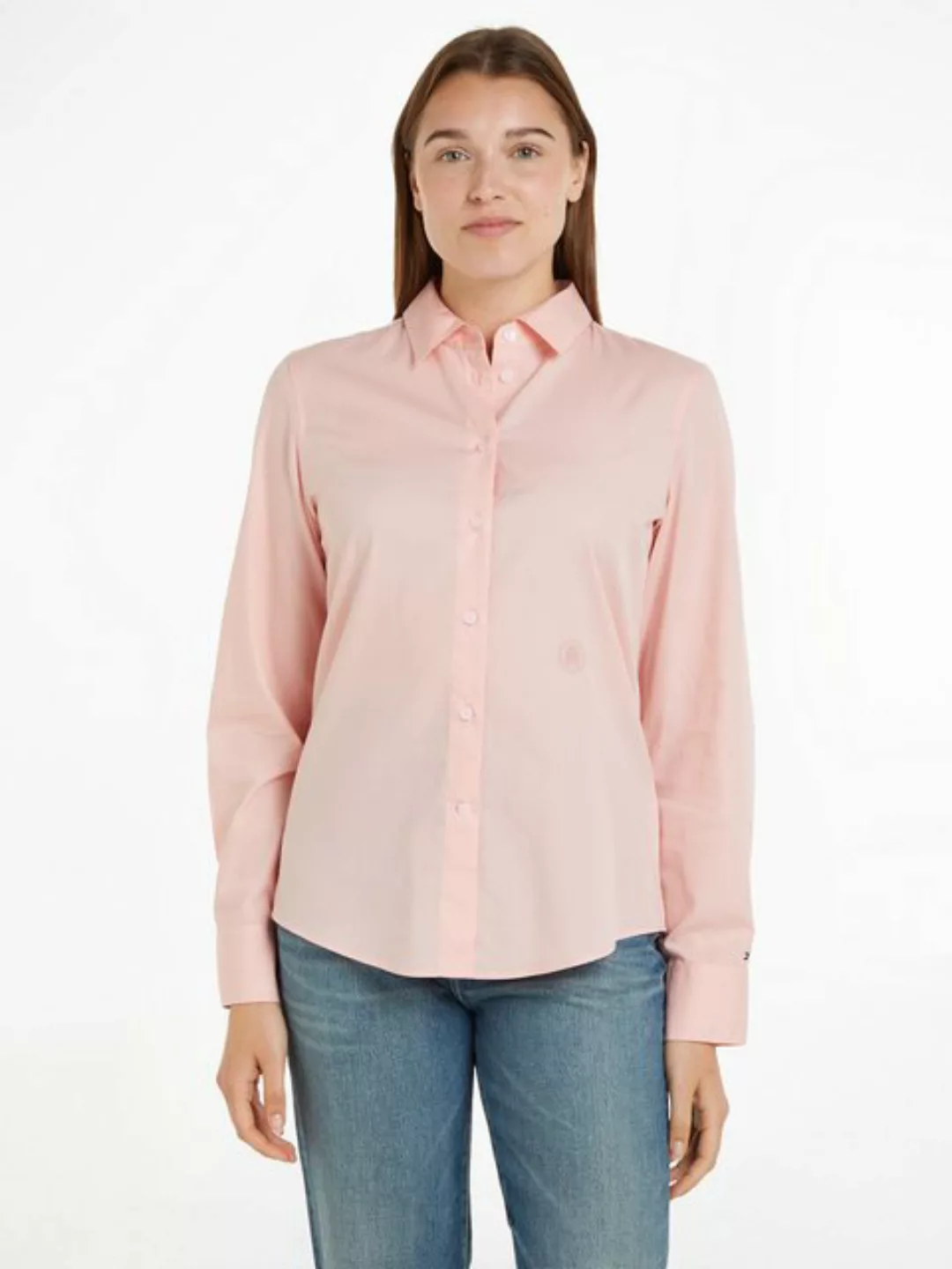 Tommy Hilfiger Hemdbluse ESS POPLIN REGULAR SHIRT mit Popeline, gesticktem günstig online kaufen