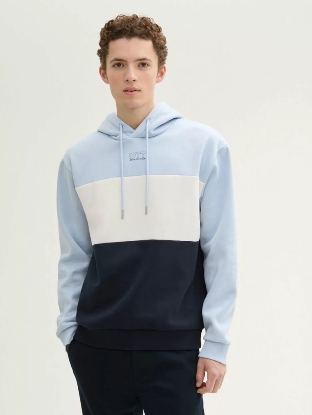 TOM TAILOR Denim Sweatshirt Colorblock Hoodie mit Print günstig online kaufen