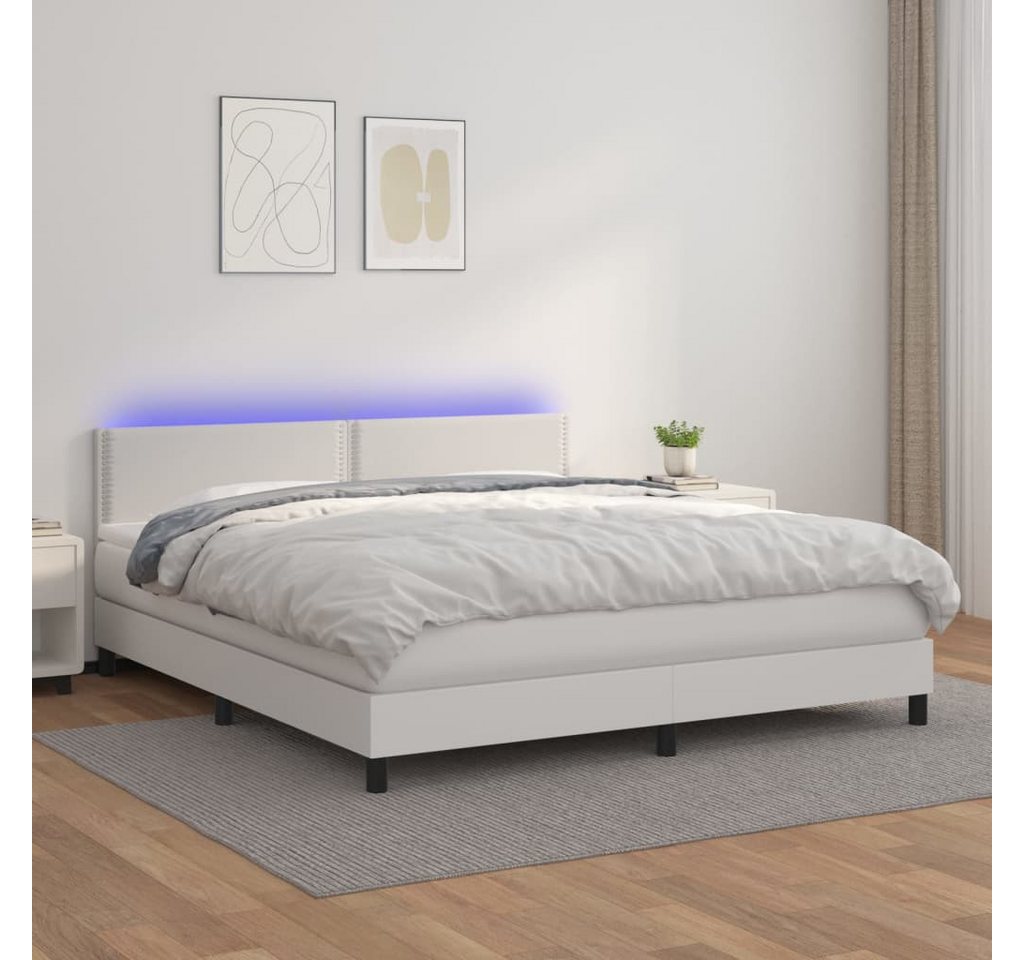 vidaXL Boxspringbett Bett Boxspringbett mit Matratze & LED Kunstleder (160 günstig online kaufen