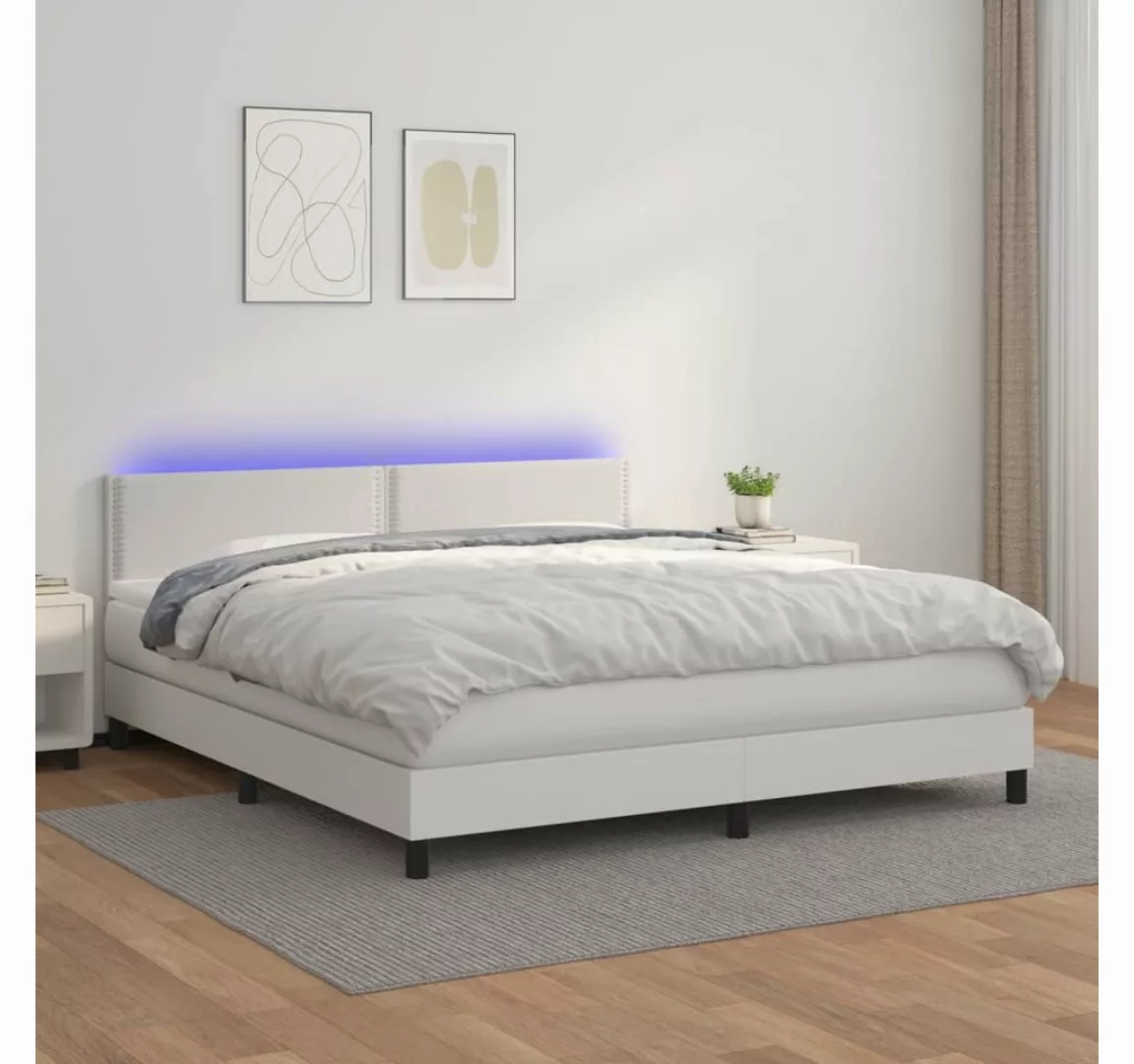 vidaXL Boxspringbett Bett Boxspringbett mit Matratze & LED Kunstleder (160 günstig online kaufen