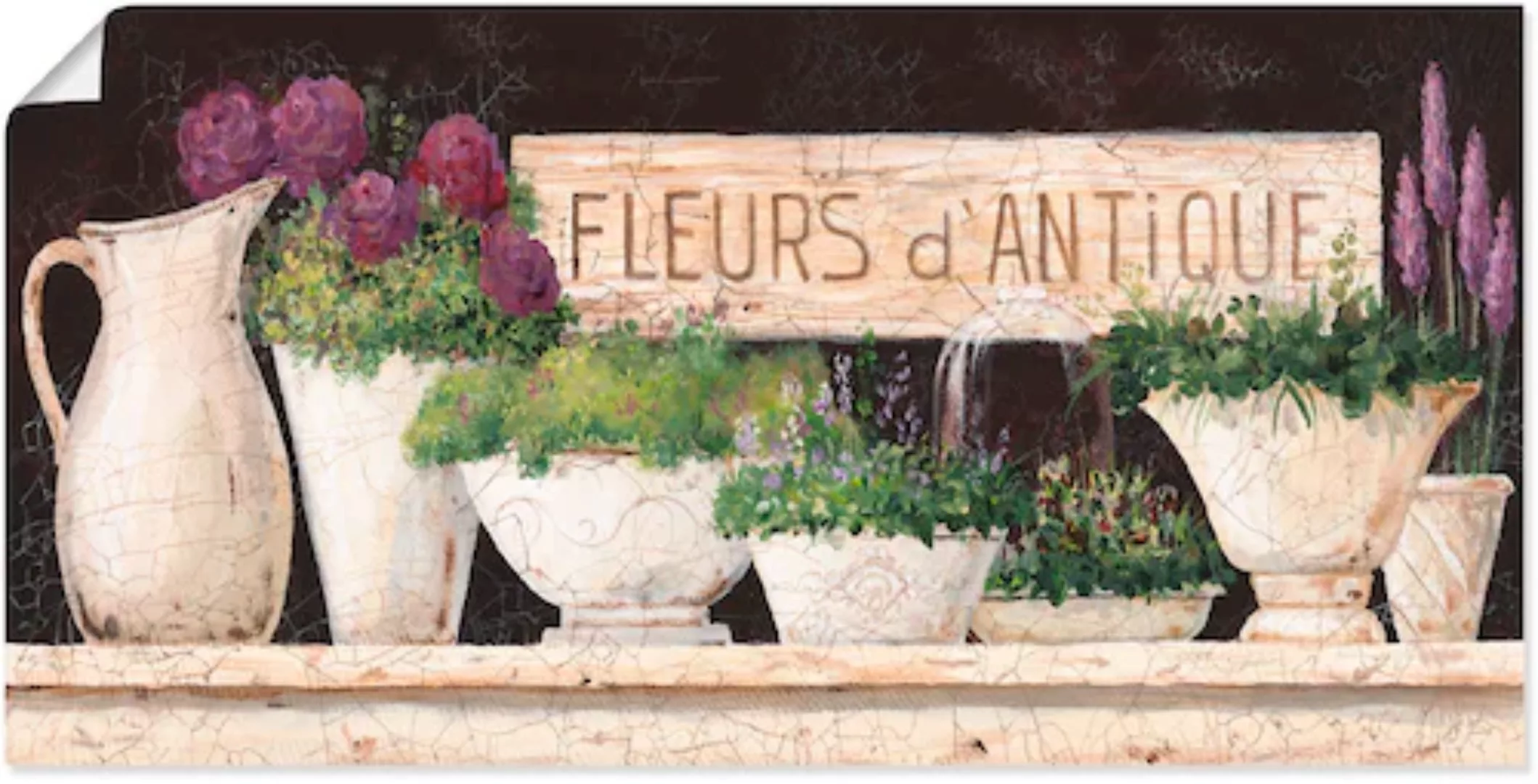 Artland Wandbild "Antike Blumen", Vasen & Töpfe, (1 St.), als Alubild, Outd günstig online kaufen