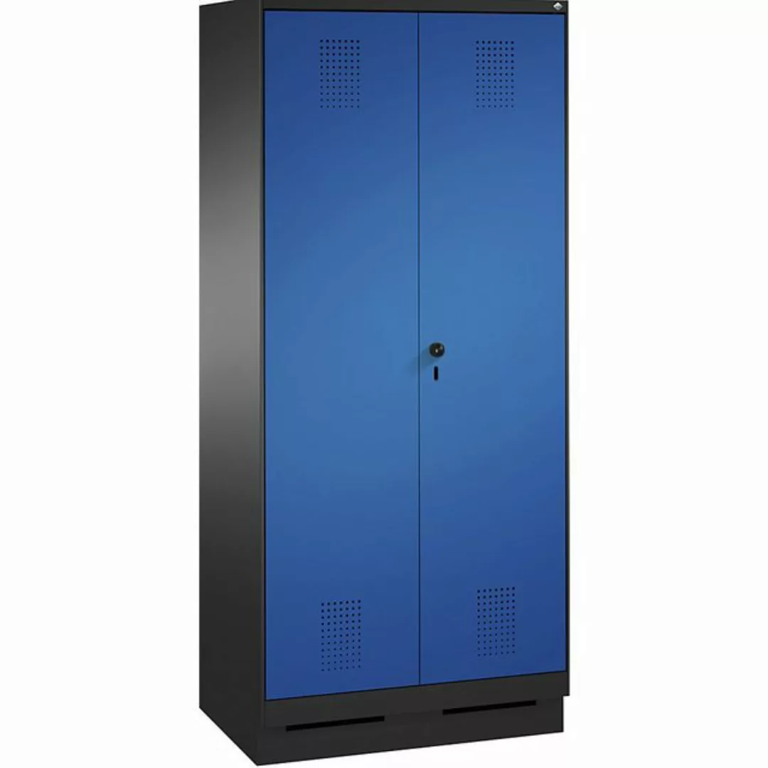 C+P Garderobenschrank Breite: 800 mm x Tiefe: 500 mm x Höhe: 1800 mm enzian günstig online kaufen