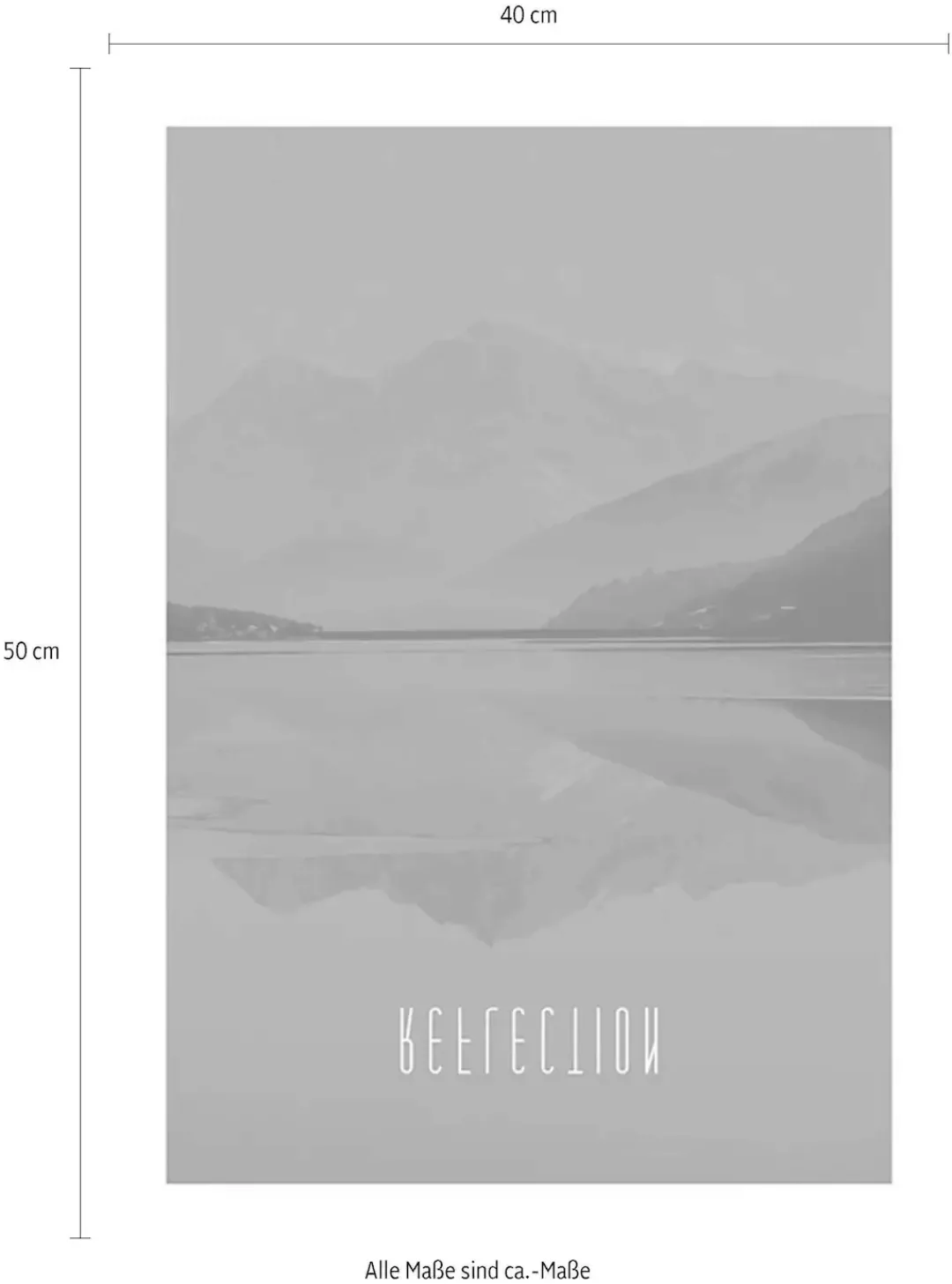 Komar Poster »Word Lake Reflection Blue«, Natur, (1 St.) günstig online kaufen