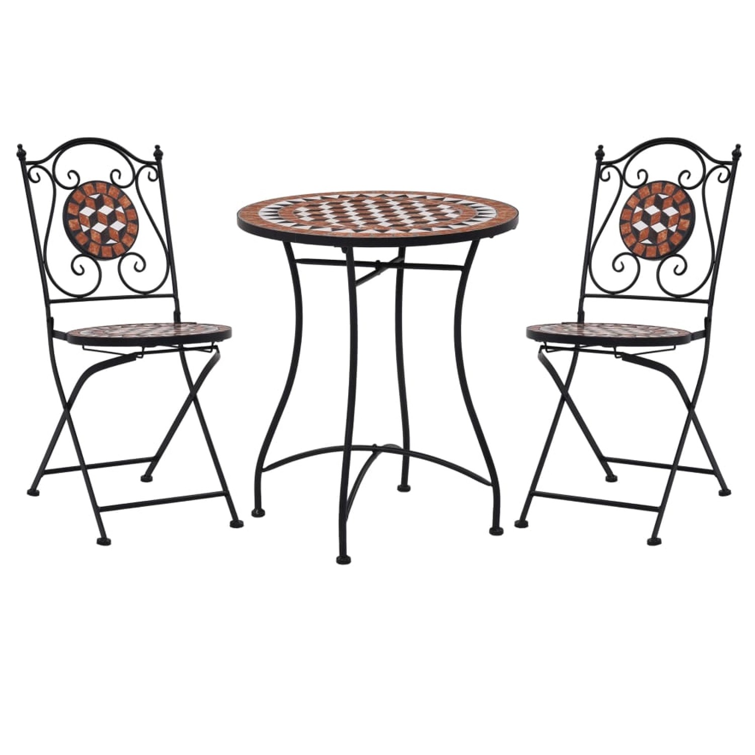 3-tlg. Bistro-set Mosaik Keramik Terrakotta günstig online kaufen