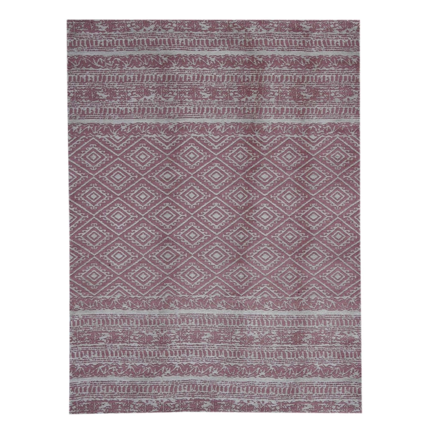 MeGusta Flachflor Teppich Vintage Pink Polyester 120x170 cm Luisa günstig online kaufen