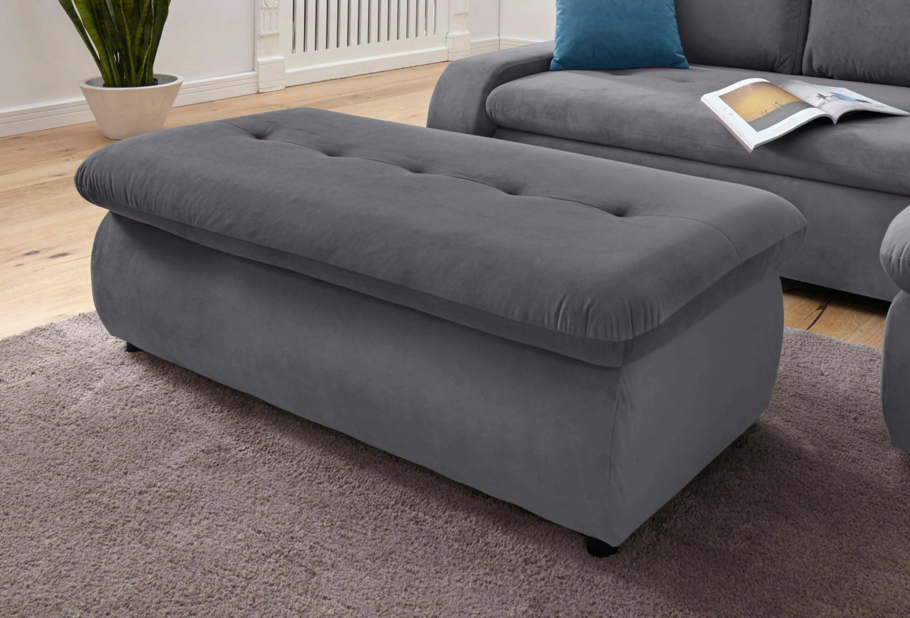 TRENDMANUFAKTUR Hocker "Indie II, bequemer Bankhocker mit Staufach unter de günstig online kaufen