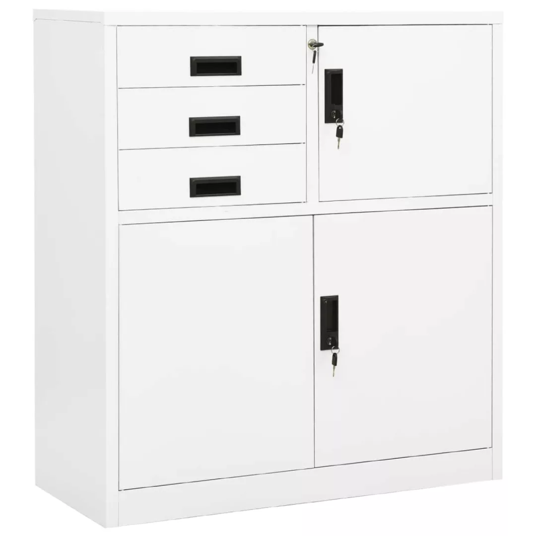 vidaXL Aktenschrank Büroschrank Weiß 90x40x102 cm Stahl günstig online kaufen